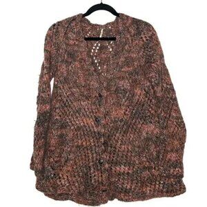 Free People Superkid Mohair Knit Cardigan Multicolored Loose Fit
